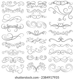 Vector graphic elements for design vector elements. Swirl elements decorative illustration