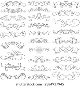 Vector graphic elements for design vector elements. Swirl elements decorative illustration