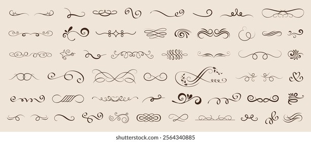 Vector graphic elements for design vector elements. Swirl elements decorative illustration. Classic calligraphy swirls, greeting cards, wedding invitations, royal certificates and graphic design.