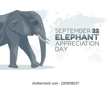 vector graphic of elephant appreciation day good for elephant appreciation day celebration. flat design. flyer design.flat illustration.