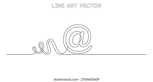 Vector gráfico de un correo electrónico en el signo formado por una línea continua que representa la conectividad