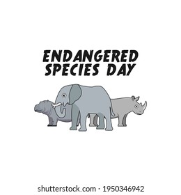 Vector Graphic Of Endangered Species Day Good For Endangered Species Day Celebration. Flat Design. Flyer Design.flat Illustration.