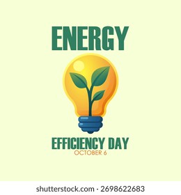 Gráfico vetorial do Dia da Eficiência Energética ideal para a celebração do Dia da Eficiência Energética.
