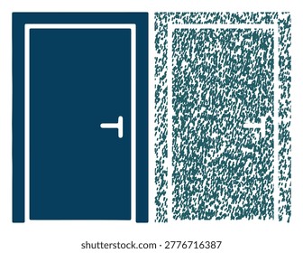 Vector graphic, entryway, architecture, isolated, modern, grunge effect, silhouette, graphic design.