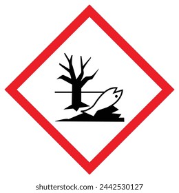 Vector graphic of environmental hazard sign indicating acute hazards to the aquatic environment