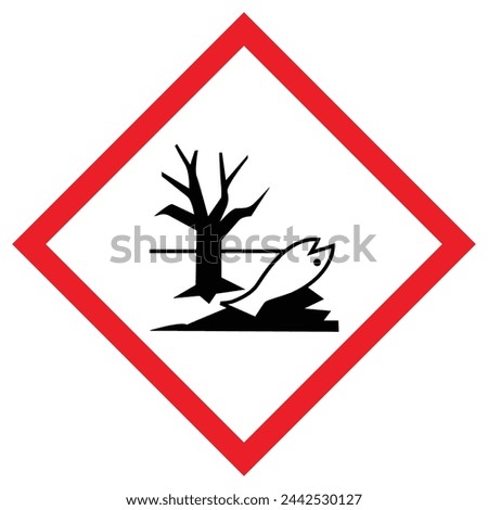 Vector graphic of environmental hazard sign indicating acute hazards to the aquatic environment