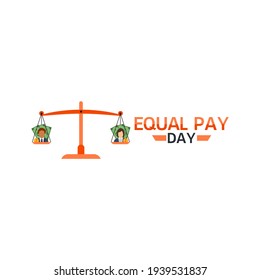 vector graphic of equal pay day good for equal pay day celebration. flat design. flyer design.flat illustration.