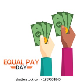 vector graphic of equal pay day good for equal pay day celebration. flat design. flyer design.flat illustration.