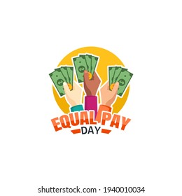 vector graphic of equal pay day good for equal pay day celebration. flat design. flyer design.flat illustration.