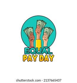 vector graphic of equal pay day good for equal pay day celebration. flat design. flyer design.flat illustration.