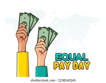 vector graphic of equal pay day good for equal pay day celebration. flat design. flyer design.flat illustration.