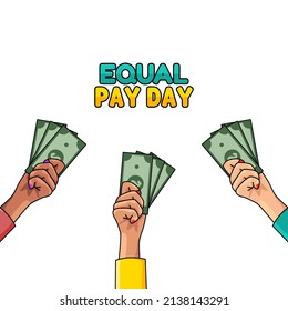 vector graphic of equal pay day good for equal pay day celebration. flat design. flyer design.flat illustration.