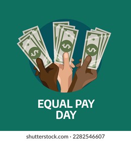 vector graphic of equal pay day day good for equal pay day celebration. flat design. flyer design.flat illustration.