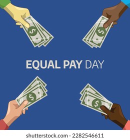 vector graphic of equal pay day day good for equal pay day celebration. flat design. flyer design.flat illustration.