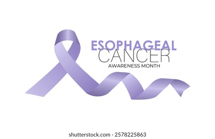 Vector graphic of Esophageal Cancer Awareness Calligraphy banner and Poster Design. Ribbon with periwinkle pattern in realistic detail. Vector illustration. Eps 10.