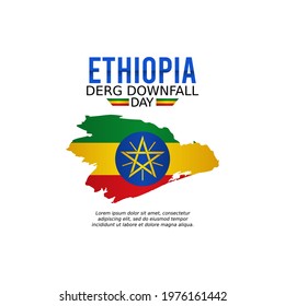 vector graphic of Ethiopia derg downfall day good for Ethiopia derg downfall day celebration. flat design. flyer design.flat illustration.