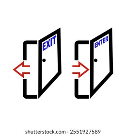 Vector gráfico de salida y entrada de iconos con concepto moderno
