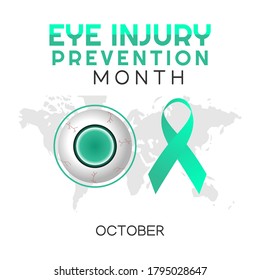 Vector Graphic Of Eye Injury Prevention Month Good For Eye Injury Celebration. Flat Design. Flyer Design.flat Illustration.