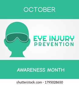 Vector Graphic Of Eye Injury Prevention Month Good For Eye Injury Celebration. Flat Design. Flyer Design.flat Illustration.