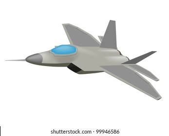 Vektorillustration eines F-22 Raptor-Flugzeugs