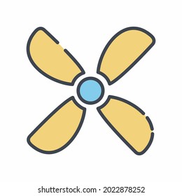Vector Graphic of Fan - Line Cut Style - simple illustration. Editable stroke. Design template vector.outline style design.Vector graphic illustration