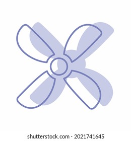 Vector Graphic of Fan - Twins Style - simple illustration. Editable stroke. Design template vector.outline style design.Vector graphic illustration