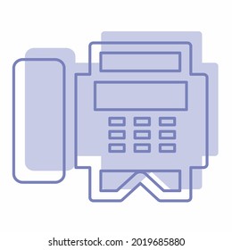 Vector Graphic of Fax Machine - Twins Style - simple illustration. Editable stroke. Design template vector.outline style design.Vector graphic illustration