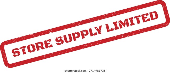 Gráfico de Vector con un sello rojo con texto "STORE SUPPLY LIMITED", perfecto para comercio electrónico, ofertas promocionales o avisos de inventario.