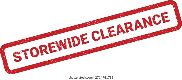 Gráfico de Vector con un sello rojo afligido con el texto "STOREWIDE CLEARANCE", perfecto para anunciar ventas, eventos de fin de temporada o campañas de descuento.
