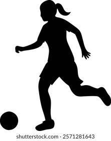 Vector Graphic: Female Soccer Player in Motion