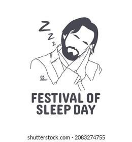 vector graphic of festival of sleep day good for festival of sleep day celebration. flat design. flyer design.flat illustration.