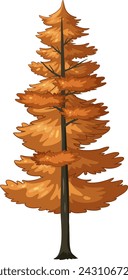 Vector graphic of a fir tree in autumn colors