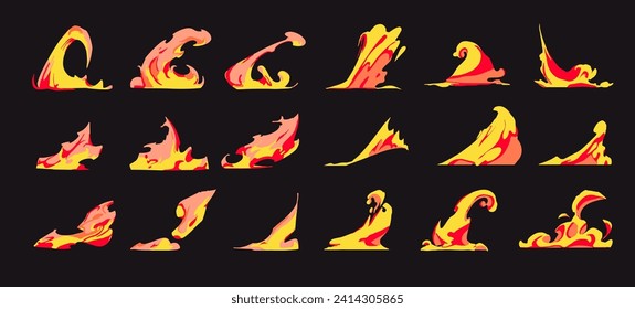 Gráfica vectorial de fuego o humo, perfecta para el diseño de animación, ilustración, cartón, anime, arte de juegos CG, diseño táctico, etc.