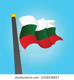 Vector vector graphic of the flag of bulgaria fluttering