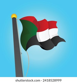 Vektorgrafik der Flagge des Sudan fluttering