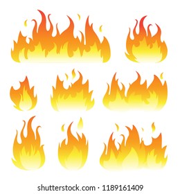 Vector Graphic Flames Illustration Isolated On White