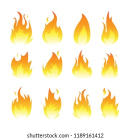 Vector graphic flames illustration isolated on white