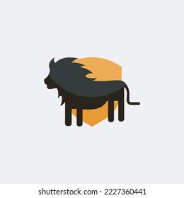 vector graphic of flat lion icon