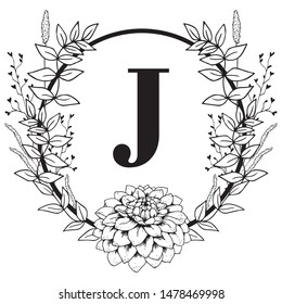 Vector Graphic Floral Alphabet Letter J Stock Vector (Royalty Free ...