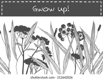Vector graphic floral card. 