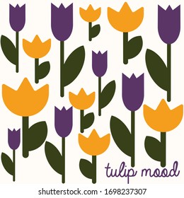 vector graphic flowers tulips on a white background
