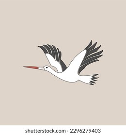 Vector graphic of flying crane logo illustration. This vector crane is perfect for company logos, stickers, wallpapers, banners and covers etc.