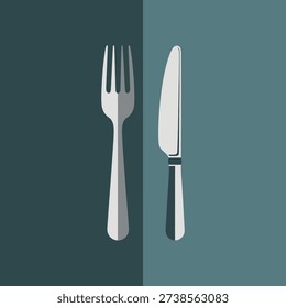 Vector graphic of fork and knife on split colored background for food illustration pinn 1770816510628 w99 edited