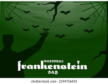 vector graphic of frankenstein day good for frankenstein day celebration. flat design. flyer design.flat illustration.