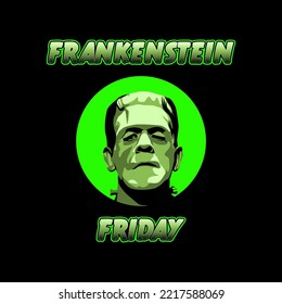 gráfico vectorial del viernes frankenstein bueno para la celebración del viernes frankenstein. diseño plano. diseño de volante.ilustración plana.