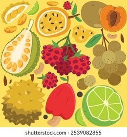 Gráfico de Vector de las variaciones del paquete de frutas