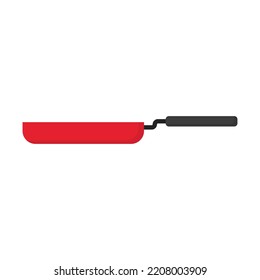 Vector graphic of frying pan. Kitchen equipment illustration with flat design style. Suitable for poster or content design assets