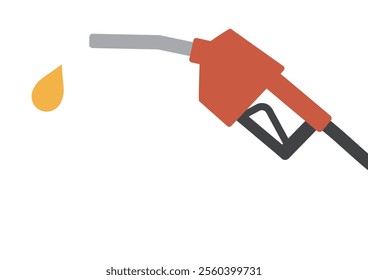 vector graphic of a fuel nozzle with a gasoline leak