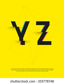 Vector graphic futuristic glitch font