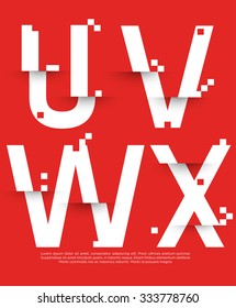 Vector graphic futuristic glitch font